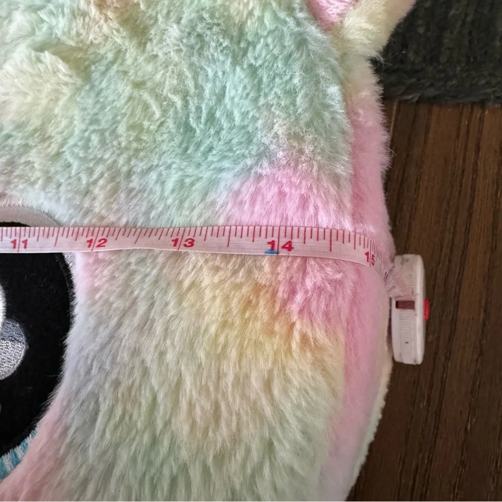 Tie dye kitty fuzzy round bag container